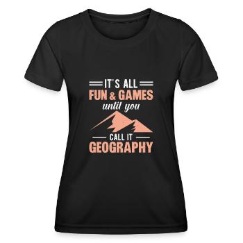 Tout est amusant et des jeux jusqu’à ce que vous y arriviez - T-shirt sport Femme - noir - Devant - AI Model Female 172 light (172cm)