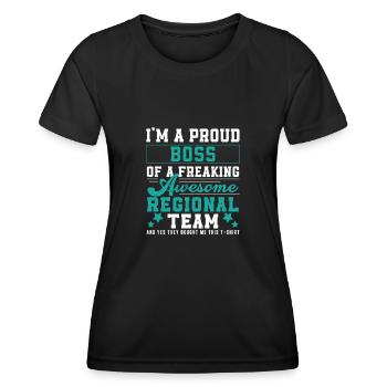 Directeur régional Fier patron Travail amusant, Leadership - T-shirt sport Femme - noir - Devant - AI Model Female 172 light (172cm)