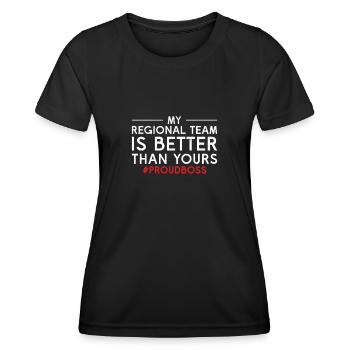 Directeur régional Mon équipe Fun Job Leadership - T-shirt sport Femme - noir - Devant - AI Model Female 172 light (172cm)