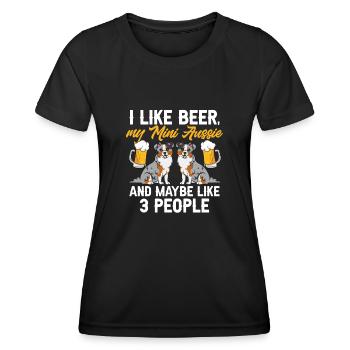 Miniature Australian Shepherd - Women's Functional T-Shirt - black - Front - AI Model Female 172 light (172cm)