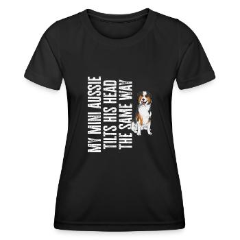 Berger australien miniature - T-shirt sport Femme - noir - Devant - AI Model Female 172 light (172cm)