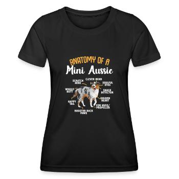 Berger australien miniature - T-shirt sport Femme - noir - Devant - AI Model Female 172 light (172cm)
