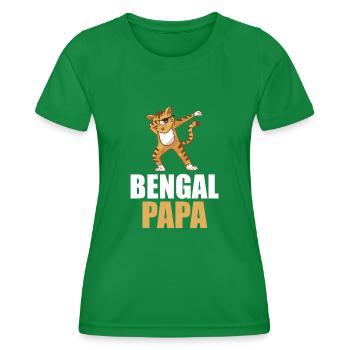 Chat Bengal Chat - T-shirt sport Femme - vert - Devant - AI Model Female 172 dark (172cm)