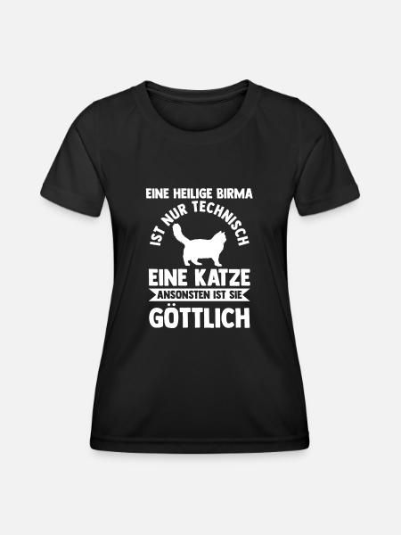 Heilige Birma Katze - Frauen Funktions-T-Shirt - Schwarz