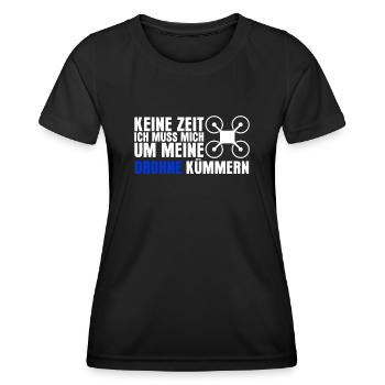 Drohne Quadrocopter Quadcopter - Frauen Funktions-T-Shirt - Schwarz - Vorne - AI Model Female 172 light (172cm)