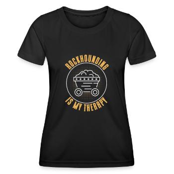 Rockhounding Ist Meine Therapie Erze, Mineralien - Frauen Funktions-T-Shirt - Schwarz - Vorne - AI Model Female 172 light (172cm)