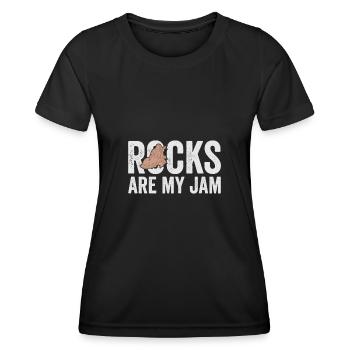 Rocks are my jam ores collecting minerals and minerals - Women's Functional T-Shirt - black - Front - AI Model Female 172 light (172cm)