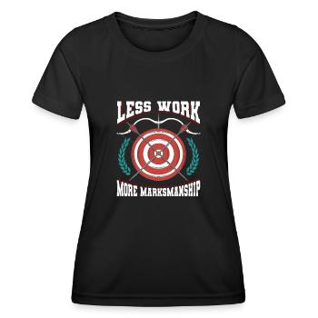 Tir à l’arc Tir à l’arc Archer Target - T-shirt sport Femme - noir - Devant - AI Model Female 172 light (172cm)