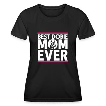 Doberman Pinscher Dog Dobie - Women's Functional T-Shirt - black - Front - AI Model Female 172 light (172cm)