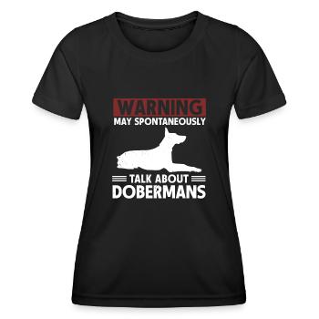 Doberman Pinscher Dog Dobie - Women's Functional T-Shirt - black - Front - AI Model Female 172 light (172cm)