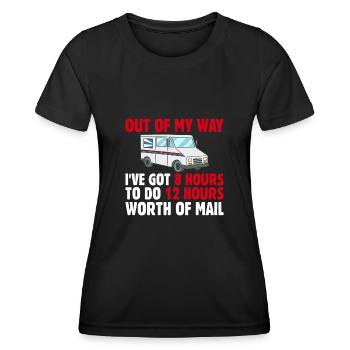 Livreur Tenue Joke Van Design - T-shirt sport Femme - noir - Devant - AI Model Female 172 light (172cm)
