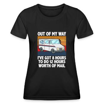 Livreur Tenue Joke Van Design - T-shirt sport Femme - noir - Devant - AI Model Female 172 light (172cm)