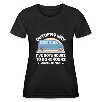 Livreur Tenue Joke Van Design - T-shirt sport Femme - noir - Devant - AI Model Female 172 light (172cm)