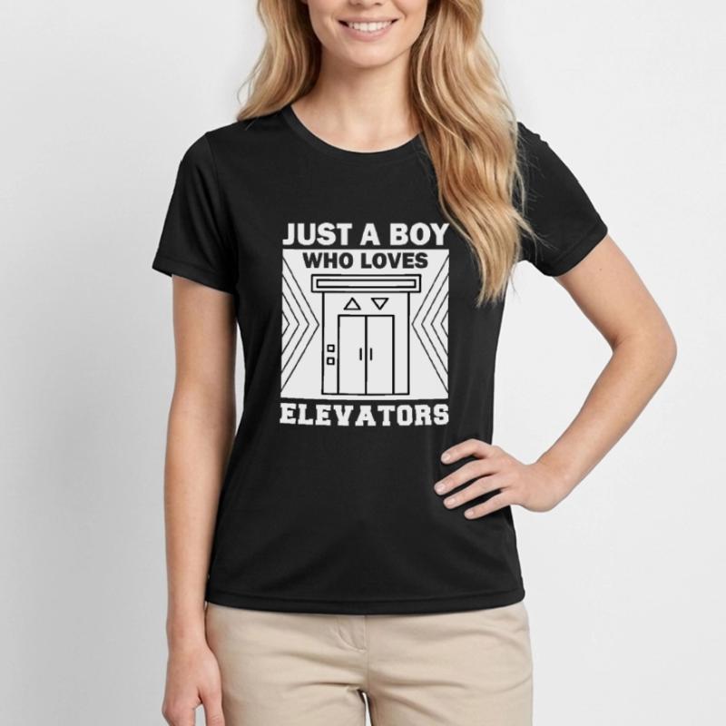 Elevator Button Just a boy who loves elevator Women's Functional T-Shirt