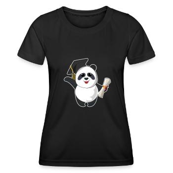 Panda Graduate Graduating 2023 Graduation - Women's Functional T-Shirt - black - Front - AI Model Female 172 light (172cm)