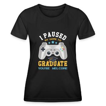 Gamer Graduate Graduating 2023 Graduation - Women's Functional T-Shirt - black - Front - AI Model Female 172 light (172cm)