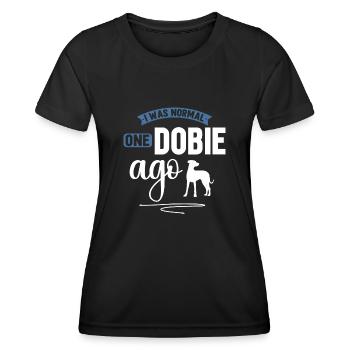 Doberman Pinscher Dog Dobie - Women's Functional T-Shirt - black - Front - AI Model Female 172 light (172cm)