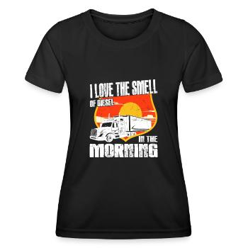 Funny Trucking Art for Trucker Lover Distressed - Women's Functional T-Shirt - black - Front - AI Model Female 172 light (172cm)