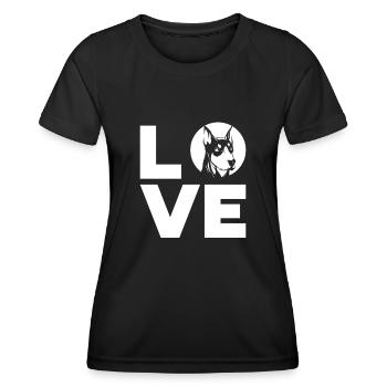 Doberman Pinscher Dog Dobie - Women's Functional T-Shirt - black - Front - AI Model Female 172 light (172cm)