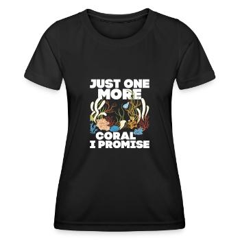 Juste un corail de plus que je promets de garder le poisson Aquariu - T-shirt sport Femme - noir - Devant - AI Model Female 172 light (172cm)