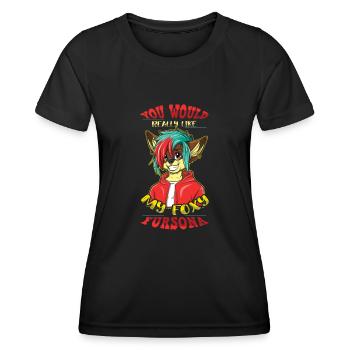 Fursona Stolzer pelziger Schwanz Ohr pelzige Person Cosplay - Frauen Funktions-T-Shirt - Schwarz - Vorne - AI Model Female 172 light (172cm)