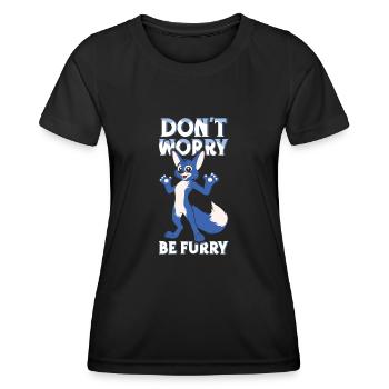 Sei pelziger Schwanz Ohr pelzige Person Cosplay - Frauen Funktions-T-Shirt - Schwarz - Vorne - AI Model Female 172 light (172cm)