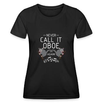 Bassoonist design for woodwind orchestra - Women's Functional T-Shirt - black - Front - AI Model Female 172 light (172cm)