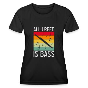 Bassoonist design for woodwind orchestra - Women's Functional T-Shirt - black - Front - AI Model Female 172 light (172cm)