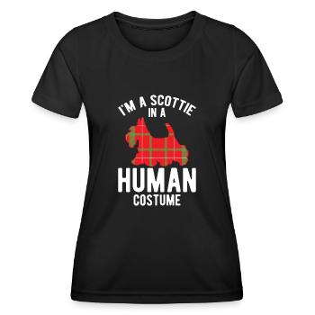 Scottish Terrier Scottie Hund - Frauen Funktions-T-Shirt - Schwarz - Vorne - AI Model Female 172 light (172cm)