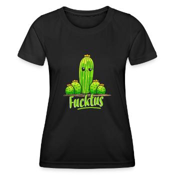 Fucktus Funny Cactus Plant Cacti Succulent - Frauen Funktions-T-Shirt - Schwarz - Vorne - AI Model Female 172 light (172cm)