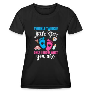 Fête de révélation de genre Baby Shower Little Star - T-shirt sport Femme - noir - Devant - AI Model Female 172 light (172cm)