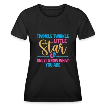 Fête de révélation de genre Baby Shower Little Star - T-shirt sport Femme - noir - Devant - AI Model Female 172 light (172cm)