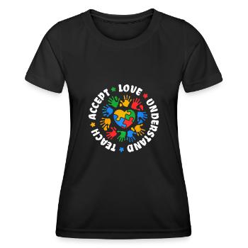 Cadeau autisme autisme - T-shirt sport Femme - noir - Devant - AI Model Female 172 light (172cm)
