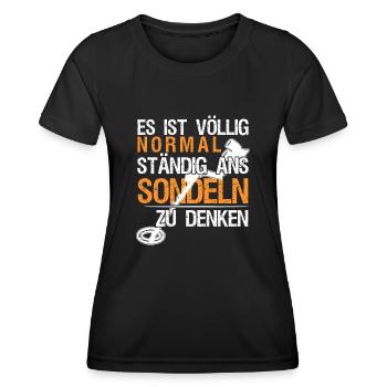Sondeln Metalldetektor Witz Sondler - Frauen Funktions-T-Shirt - Schwarz - Vorne - AI Model Female 172 light (172cm)