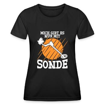 Sondeln Spruch Metalldetektor Sondler - Frauen Funktions-T-Shirt - Schwarz - Vorne - AI Model Female 172 light (172cm)