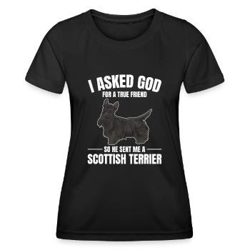 Scottish Terrier Scottie Dog - Women's Functional T-Shirt - black - Front - AI Model Female 172 light (172cm)