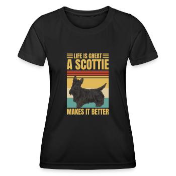 Scottish Terrier Scottie Dog - Women's Functional T-Shirt - black - Front - AI Model Female 172 light (172cm)