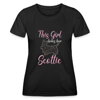 Scottish Terrier Scottie Dog - Women's Functional T-Shirt - black - Front - AI Model Female 172 light (172cm)