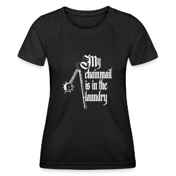 Buhurt Fans Hema Kettenhemd ist in der Wäsche - Frauen Funktions-T-Shirt - Schwarz - Vorne - AI Model Female 172 light (172cm)
