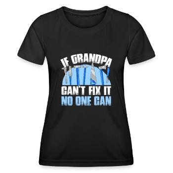 Wenn Opa Es Nicht Reparieren Kann - Frauen Funktions-T-Shirt - Schwarz - Vorne - AI Model Female 172 light (172cm)