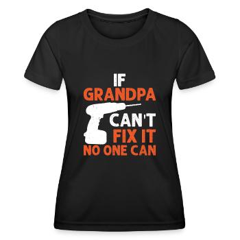 Wenn Opa Es Nicht Reparieren Kann - Frauen Funktions-T-Shirt - Schwarz - Vorne - AI Model Female 172 light (172cm)