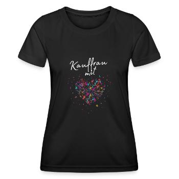 Verkäuferin mit Herz Einzelhandel Kauffrau - Frauen Funktions-T-Shirt - Schwarz - Vorne - AI Model Female 172 light (172cm)
