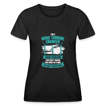 I'm A Wind Turbine Engineer Engineering Gift - Women's Functional T-Shirt - black - Front - AI Model Female 172 light (172cm)