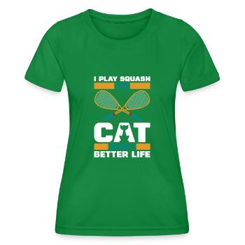 Squash Katze - Frauen Funktions-T-Shirt - Kelly Green - Vorne - AI Model Female 172 dark (172cm)