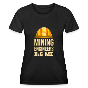Ingénieur Ingénieur Minier - T-shirt sport Femme - noir - Devant - AI Model Female 172 light (172cm)