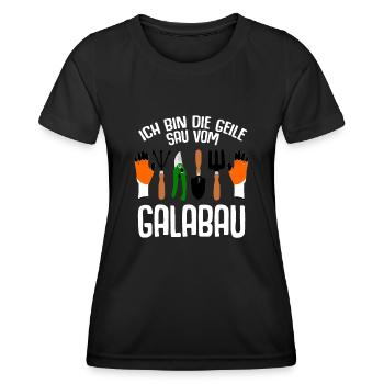 Galabauer Geile Sau vom Galabau - Frauen Funktions-T-Shirt - Schwarz - Vorne - AI Model Female 172 light (172cm)