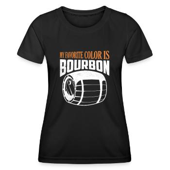 My Favorite Color Is Bourbon Bourbon Drinking - Frauen Funktions-T-Shirt - Schwarz - Vorne - AI Model Female 172 light (172cm)