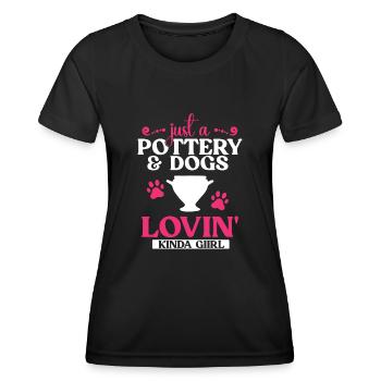 Poterie Poterie Artiste de poterie Argile - T-shirt sport Femme - noir - Devant - AI Model Female 172 light (172cm)