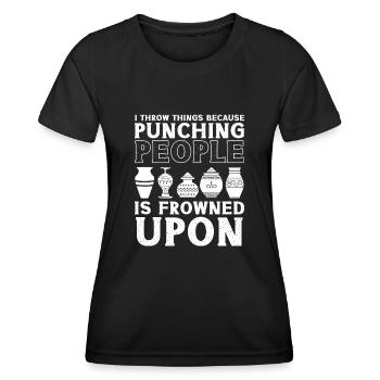 Poterie Poterie Artiste de poterie Argile - T-shirt sport Femme - noir - Devant - AI Model Female 172 light (172cm)