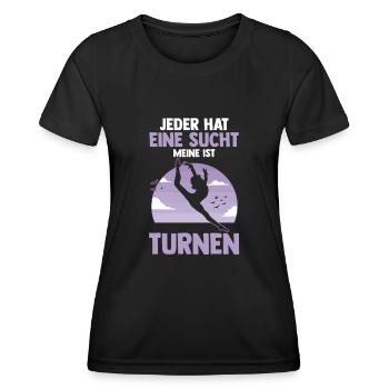 Turnen Gymnastik Turner - Frauen Funktions-T-Shirt - Schwarz - Vorne - AI Model Female 172 light (172cm)
